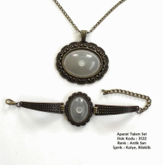 Kolye Bileklik Aparat Takım Set 3122 Antik Sarı