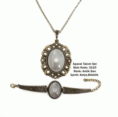 Kolye Bileklik Aparat Takım Set 3123 Antik Sarı