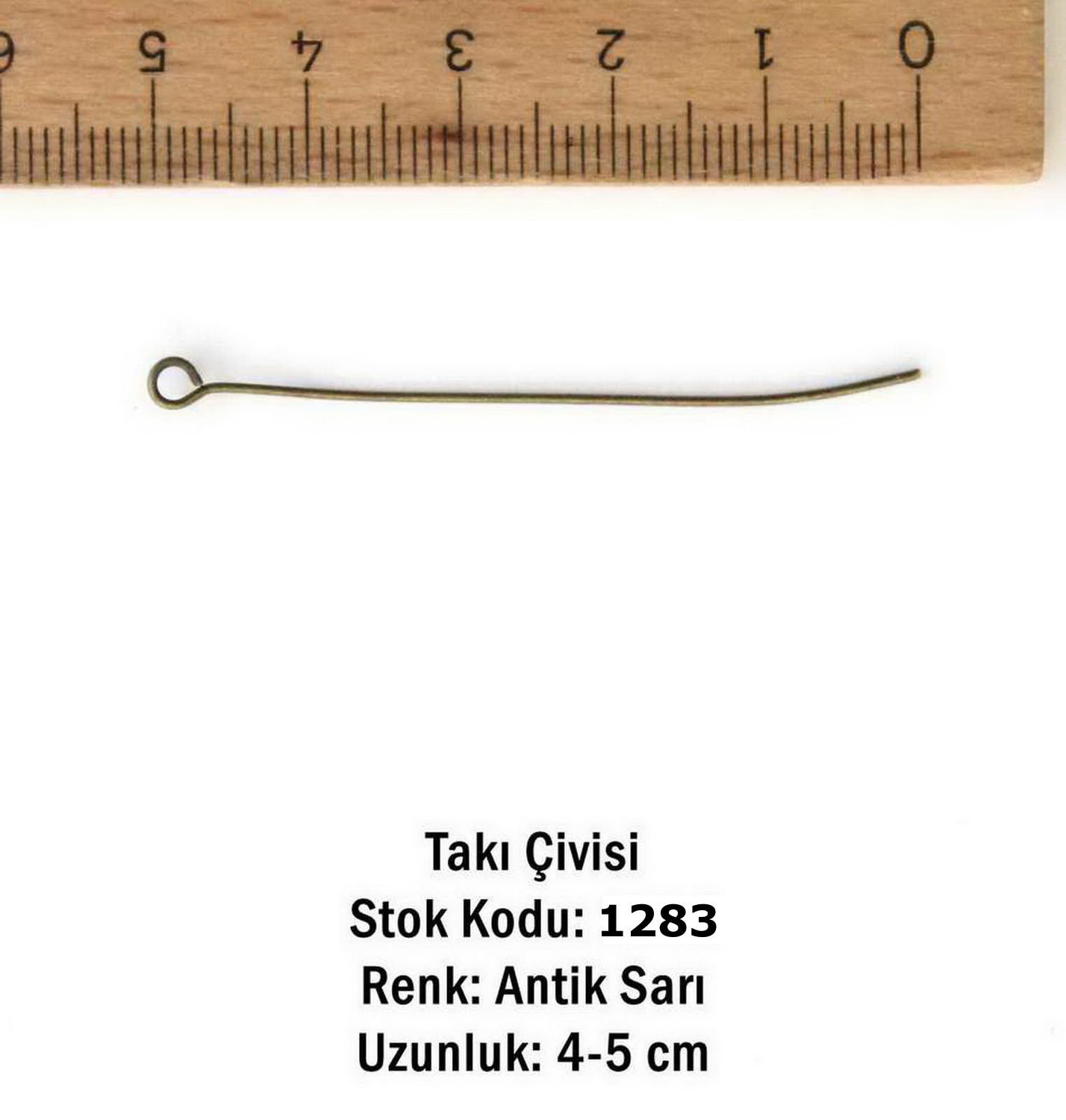 1283 Takı Çivisi Antik Sarı 10 Adet