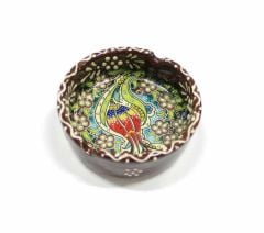 İlbay 8 cm Çini Seramik Küllük - Kahverengi