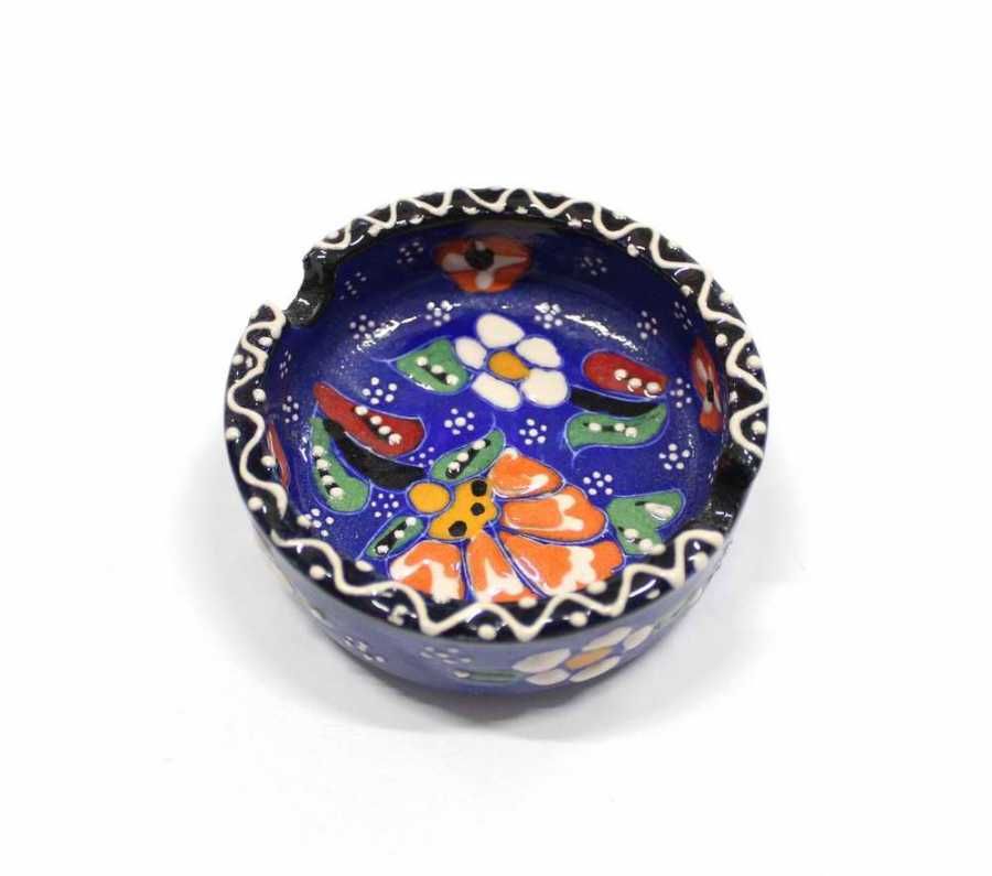 İlbay 8 cm Çini Seramik Küllük - Lacivert