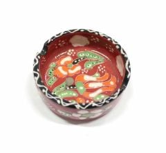 İlbay 8 cm Çini Seramik Küllük - Kırmızı