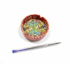 İlbay 8 cm Çini Seramik Küllük - Kırmızı