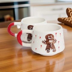Zencefilli Kurabiye Adam Gingerbread Man 2 li Seramik Kupa Mug