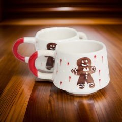 Zencefilli Kurabiye Adam Gingerbread Man 2 li Seramik Kupa Mug