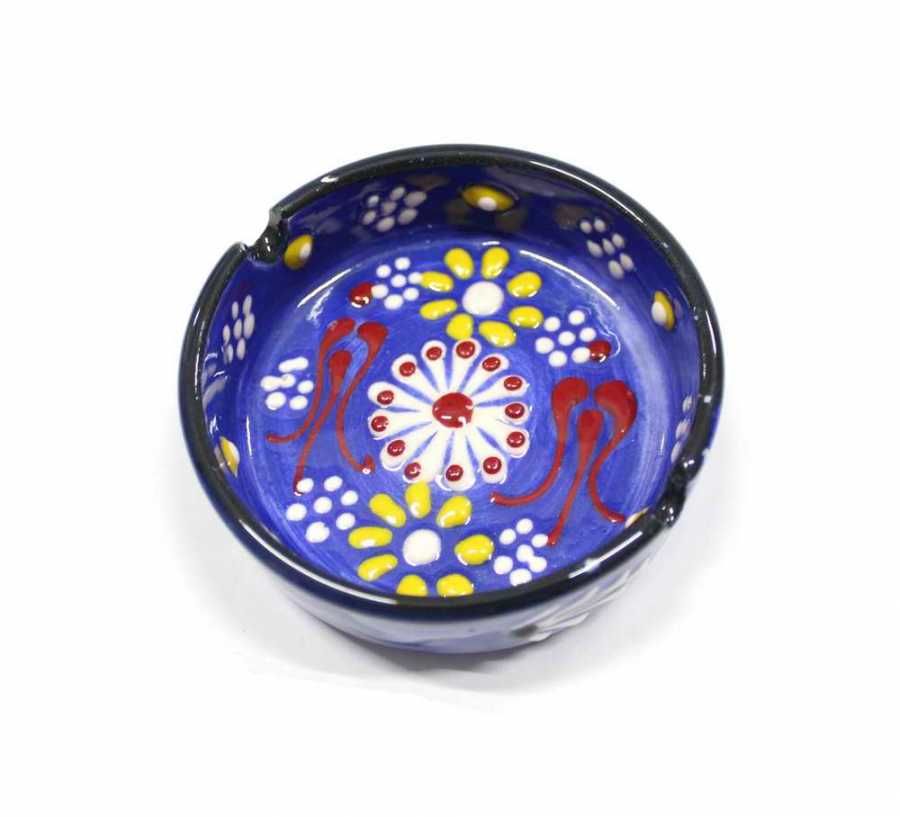 İlbay 8 cm Çini Seramik Küllük - Mavi