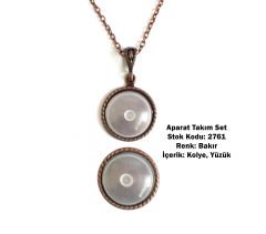Kolye Yüzük Aparat Takım Set 2761 Bakır Kaplama