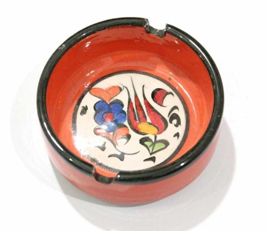 İlbay 8 cm Çini Seramik Küllük - Turuncu