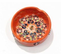 İlbay 8 cm Çini Seramik Küllük - Turuncu