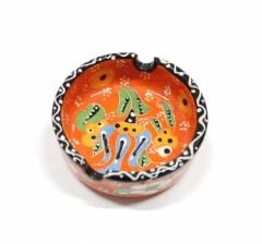 İlbay 8 cm Çini Seramik Küllük - Turuncu