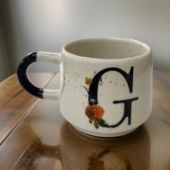İlbay Seramik Harfli Klasik Kupa Bardak Mug - G Harfi