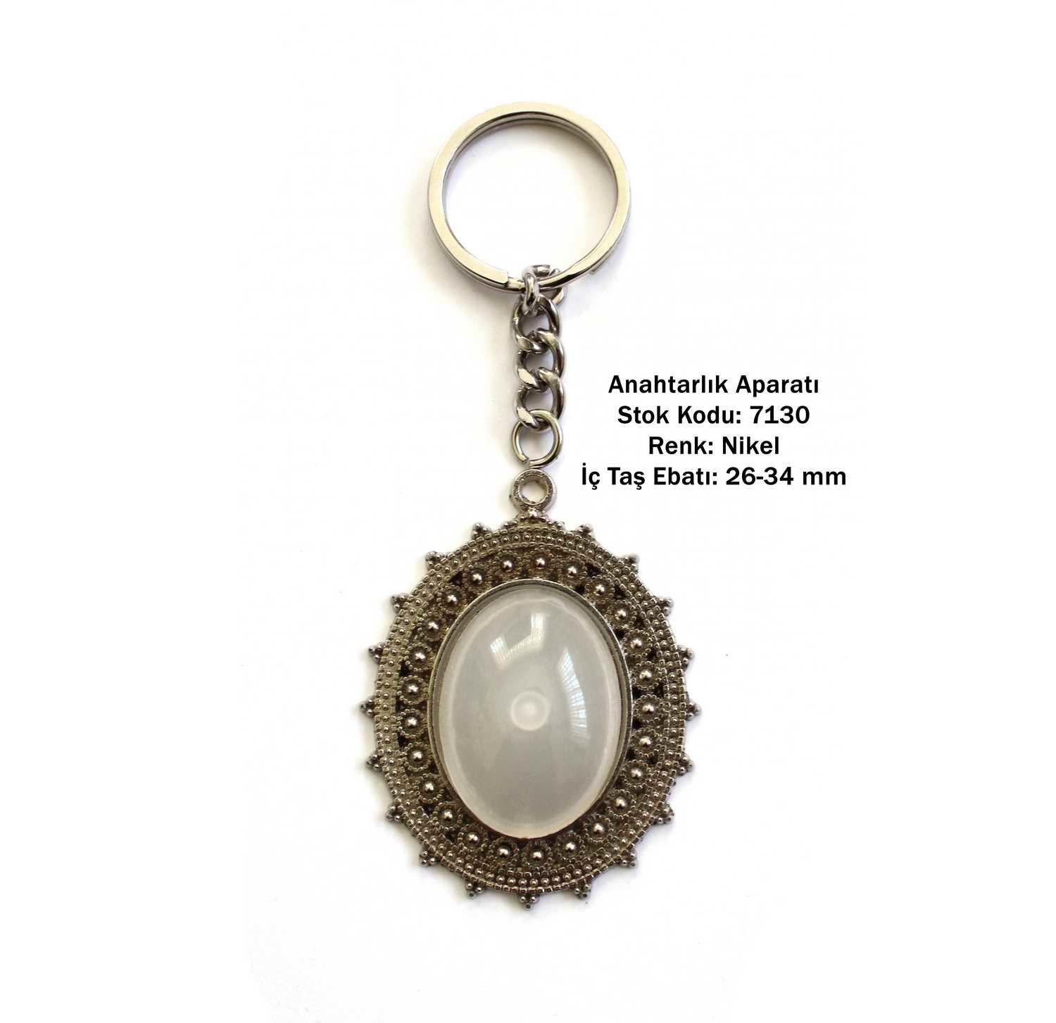 Metal Anahtarlık Aparatı Aksesuarı 7130 Nikel Kaplama