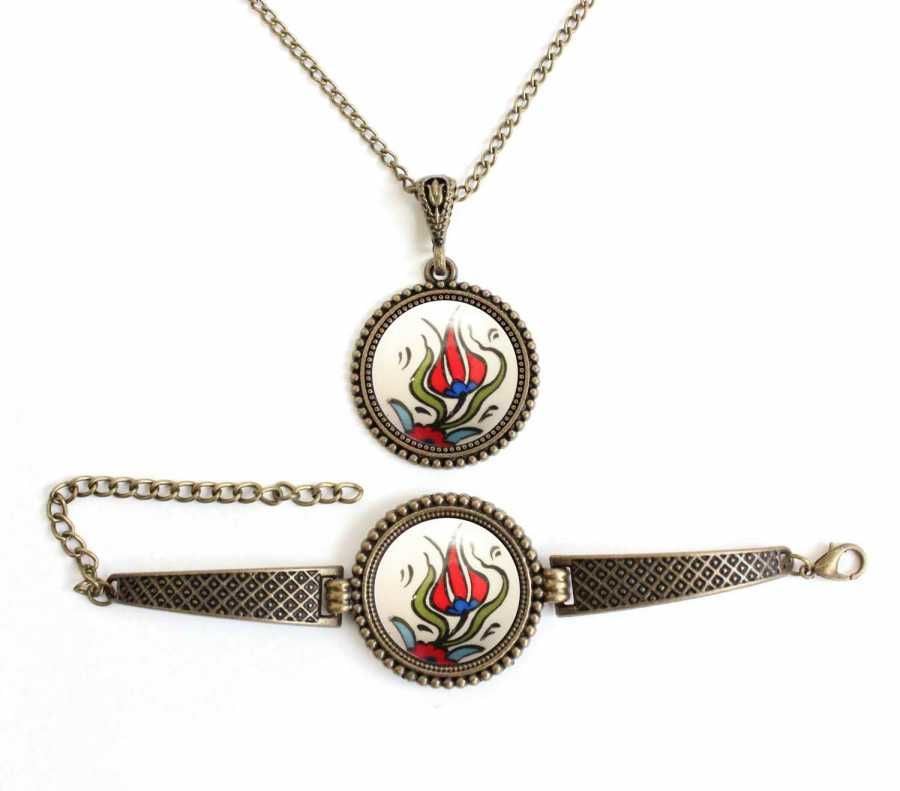 İlbay Çini Takı Kolye Bileklik Seti 2718DS131