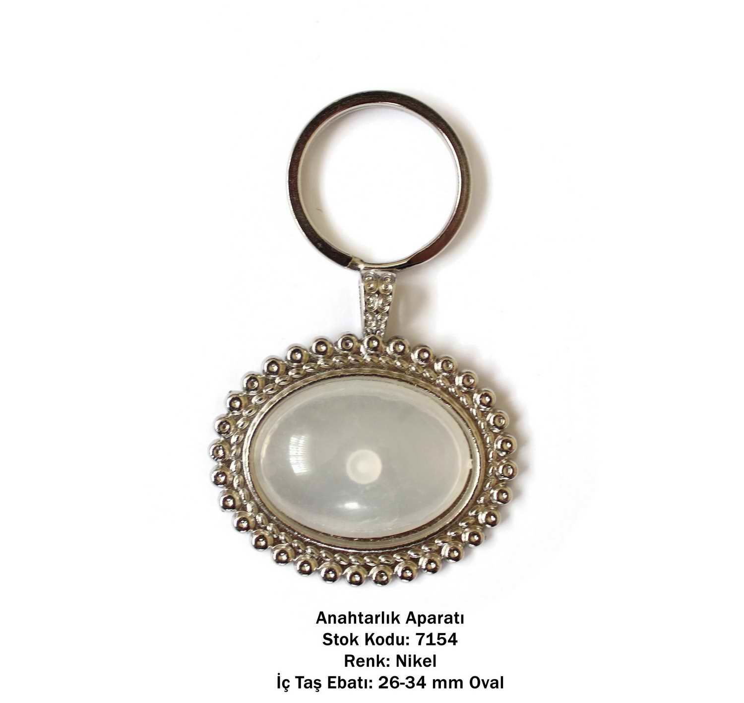 Metal Anahtarlık Aparatı Aksesuarı 7154 Nikel Kaplama