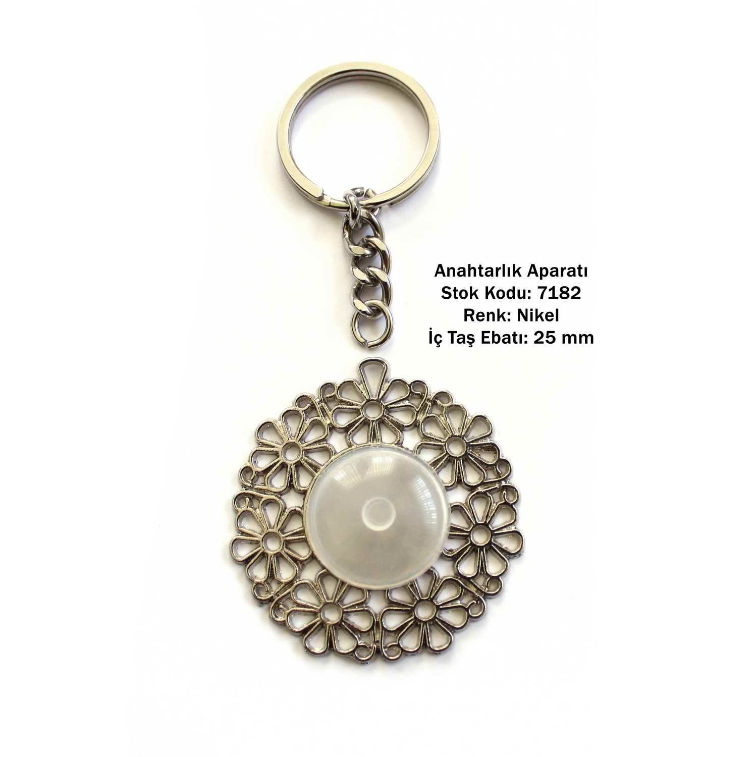 Metal Anahtarlık Aparatı Aksesuarı 7182 Nikel Kaplama