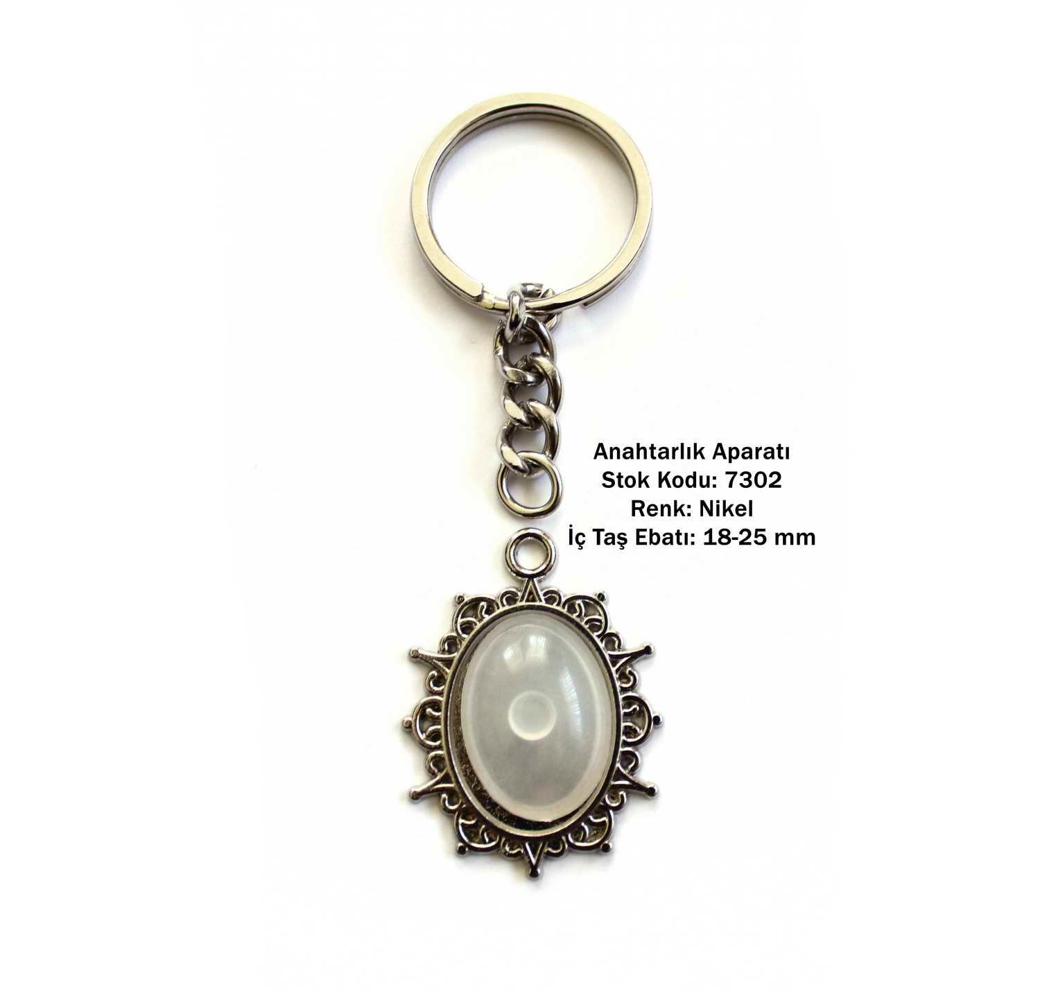 Metal Anahtarlık Aparatı Aksesuarı 7302 Nikel Kaplama