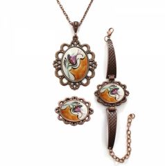 İlbay Çini Takı Kolye Bileklik Yüzük Seti 2418DS009