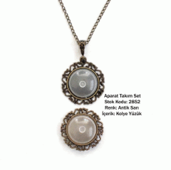 Kolye Yüzük Aparat Takım Set 2852 Antik Sarı