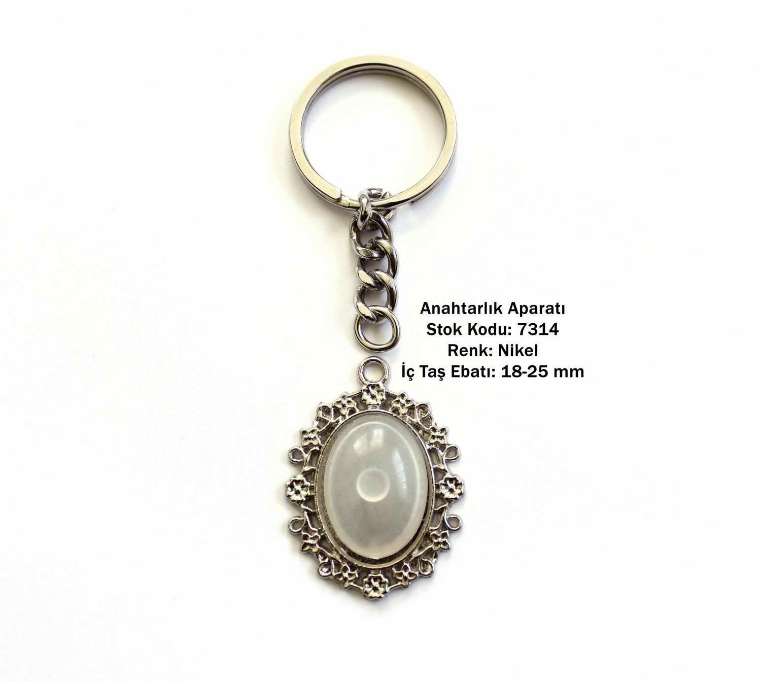 Metal Anahtarlık Aparatı Aksesuarı 7314 Nikel Kaplama