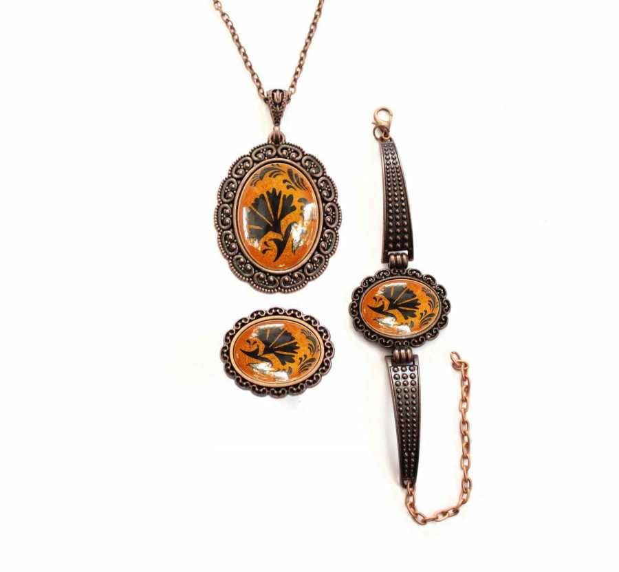 İlbay Çini Takı Kolye Bileklik Yüzük Seti 2406DS512