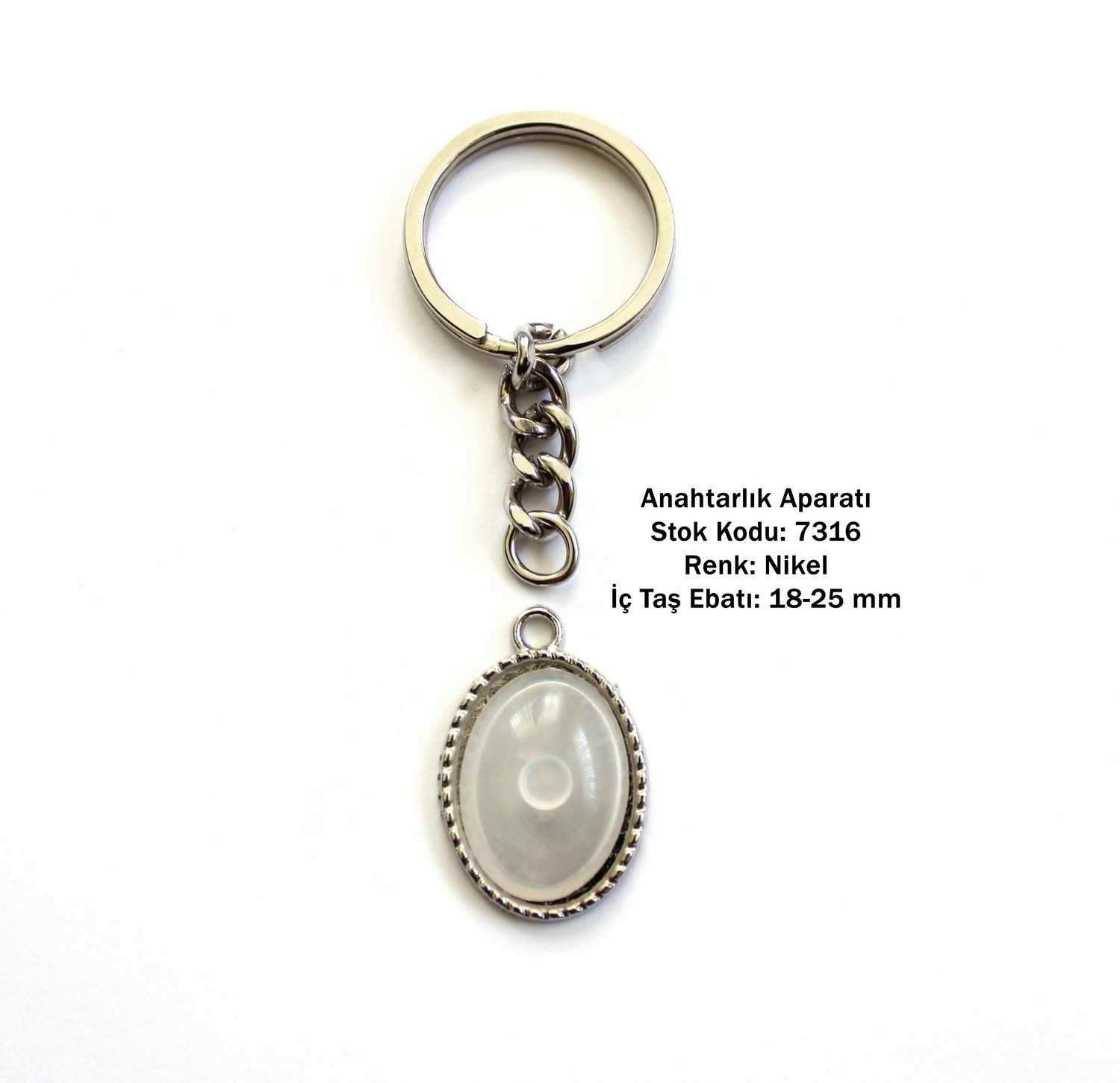 Metal Anahtarlık Aparatı Aksesuarı 7316 Nikel Kaplama