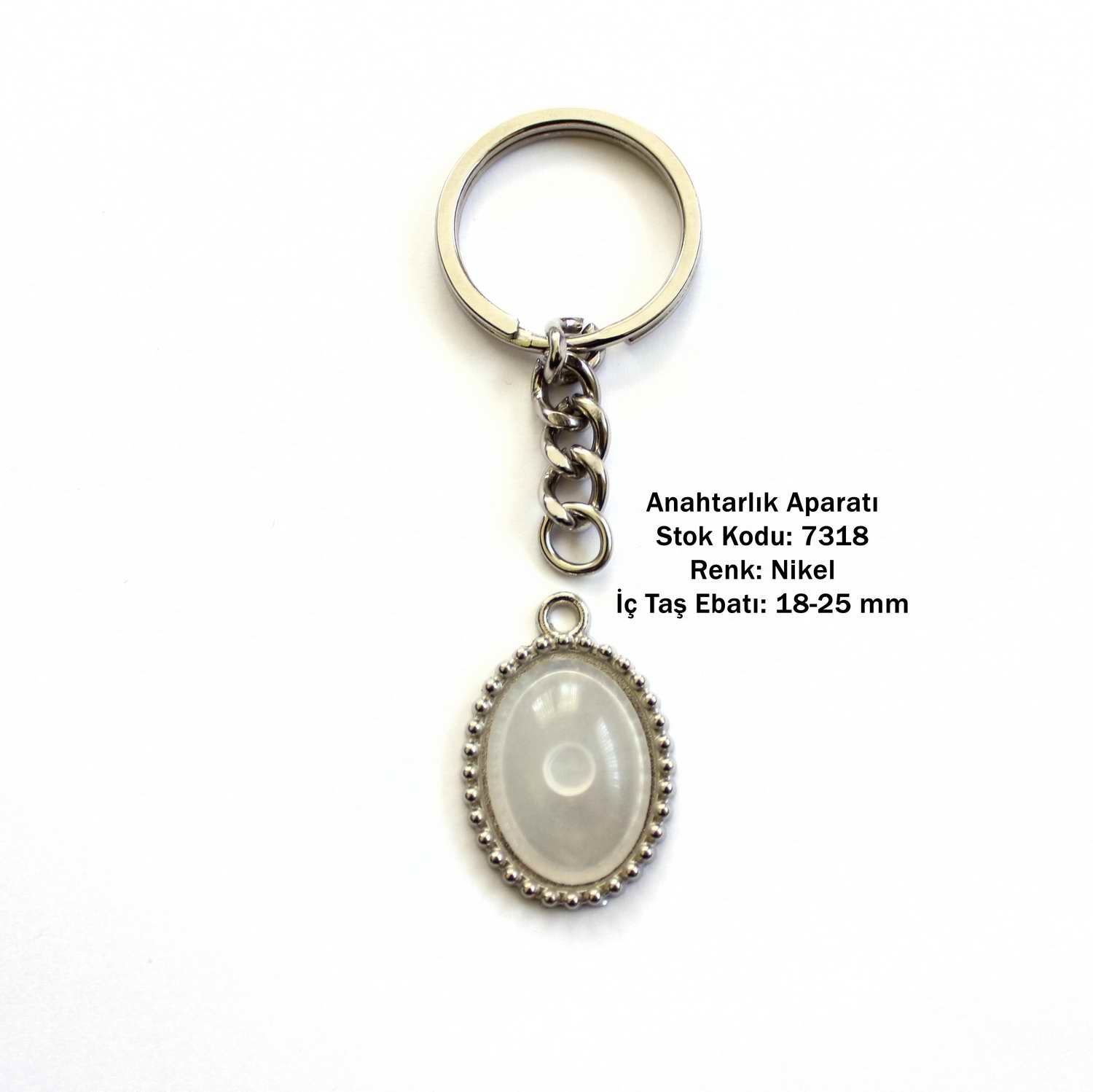 Metal Anahtarlık Aparatı Aksesuarı 7318 Nikel Kaplama