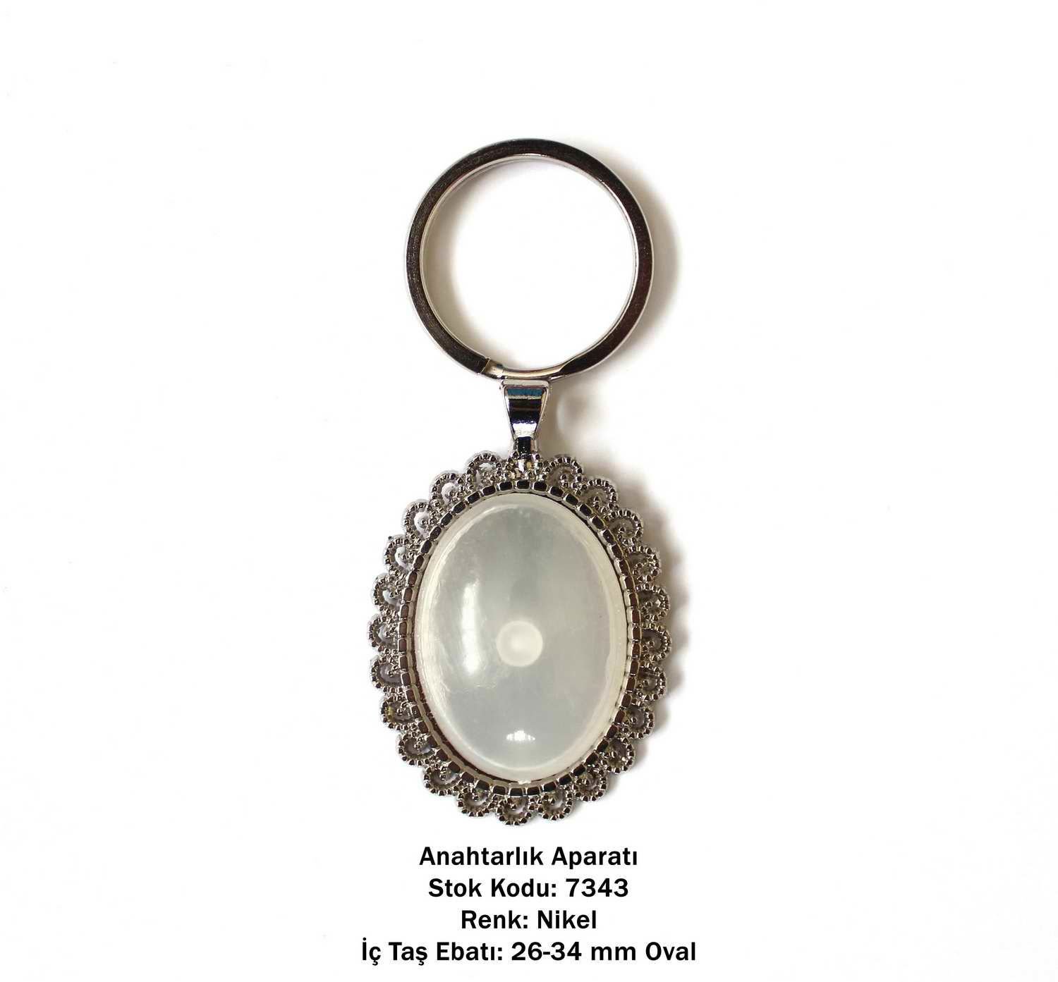 Metal Anahtarlık Aparatı Aksesuarı 7343 Nikel Kaplama