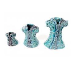 İlbay 3 lü Mini Turkuaz Çini Seramik Kaftan Seti