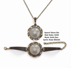 Kolye Bileklik Aparat Takım Set 3152 Antik Sarı