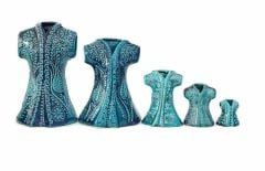 İlbay Turkuaz 5 li Çini Seramik Kaftan Seti