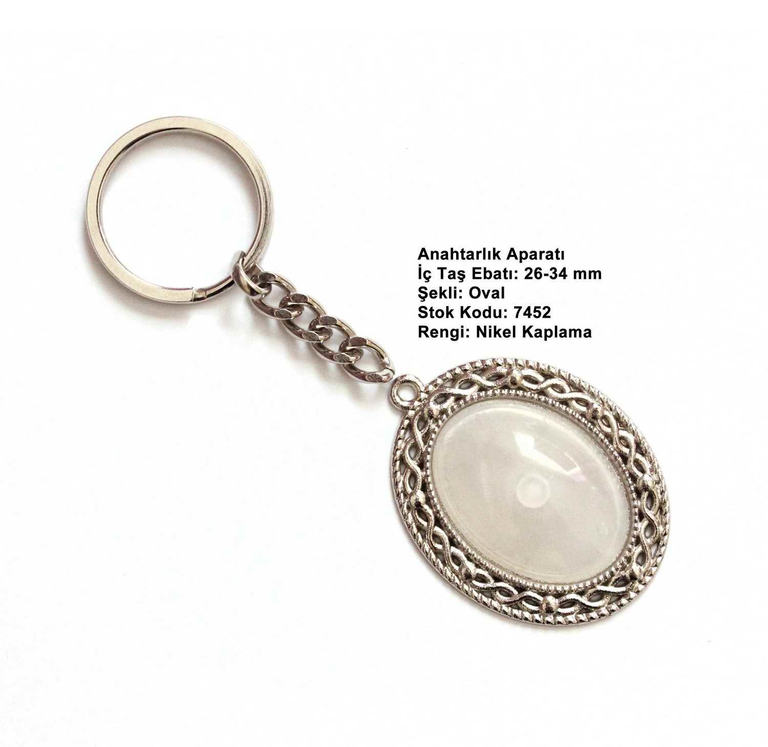 Metal Anahtarlık Aparatı Aksesuarı 7452 Nikel Kaplama