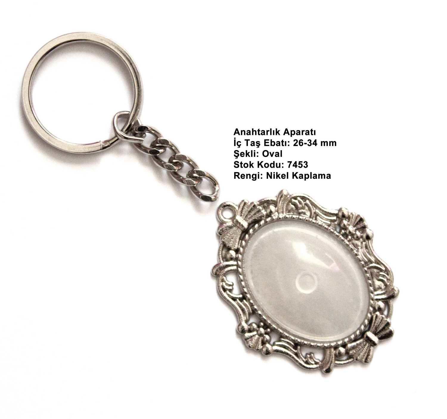 Metal Anahtarlık Aparatı Aksesuarı 7453 Nikel Kaplama