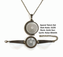 Kolye Bileklik Aparat Takım Set 3155 Antik Sarı