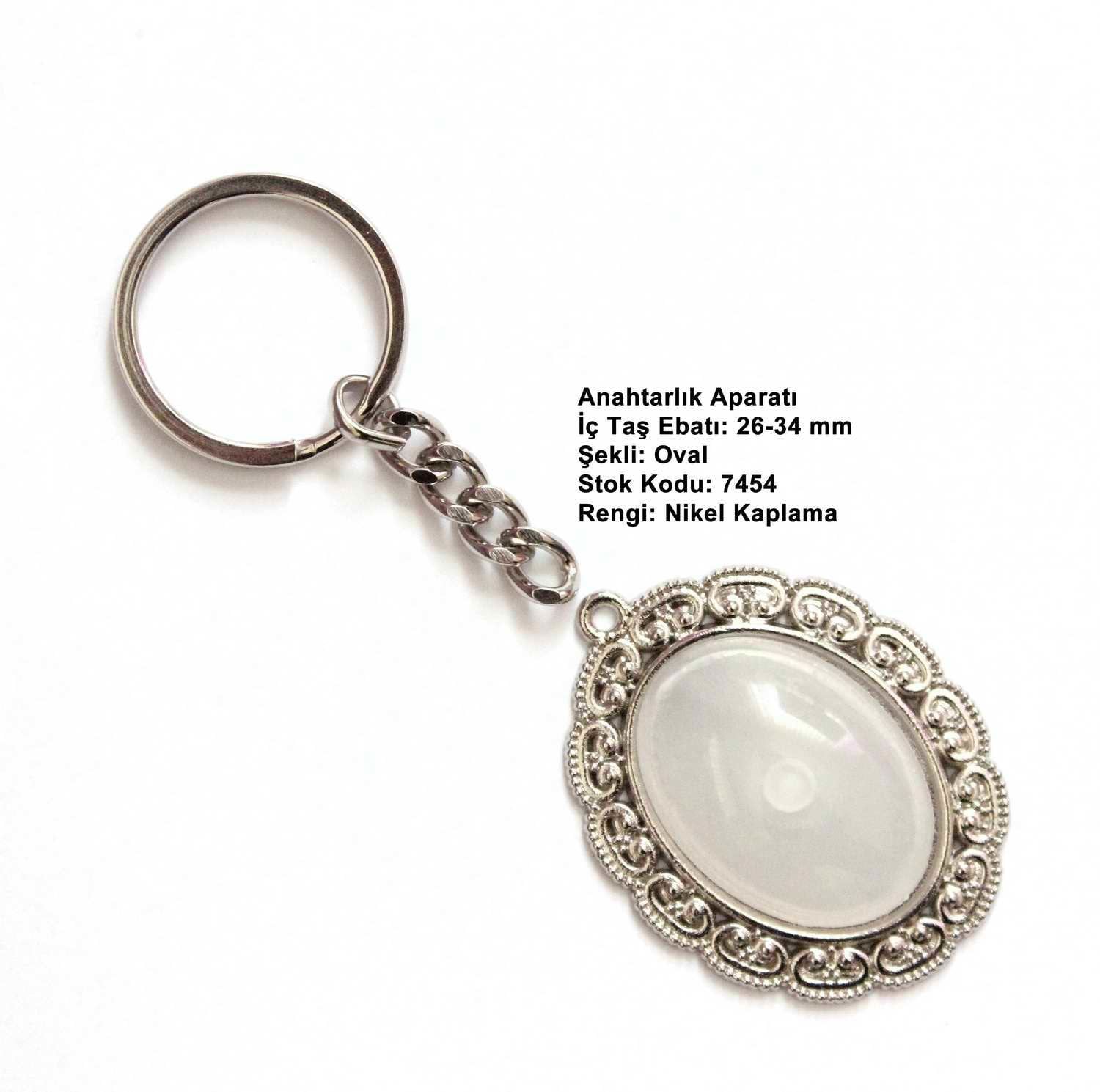 Metal Anahtarlık Aparatı Aksesuarı 7454 Nikel Kaplama