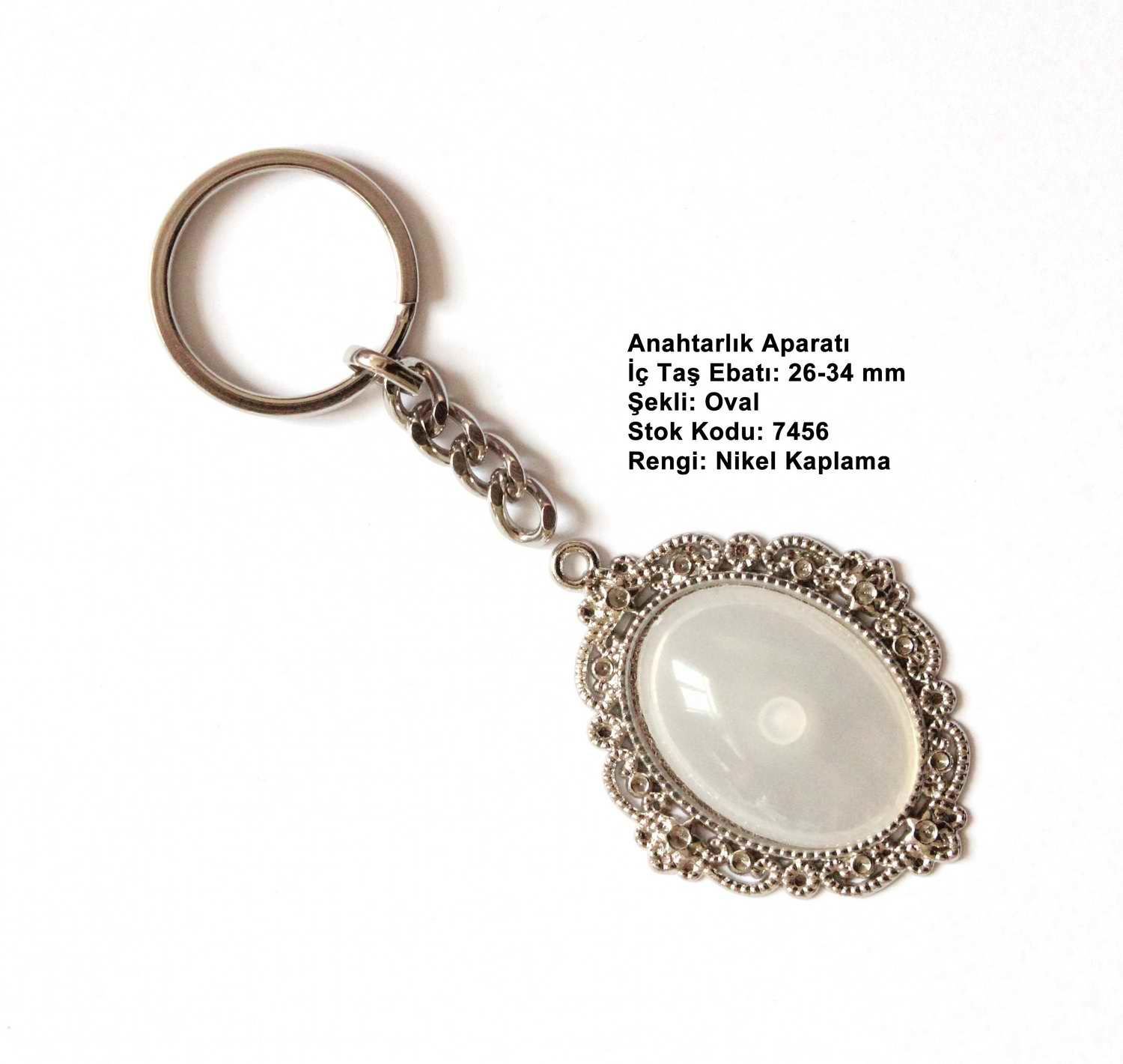 Metal Anahtarlık Aparatı Aksesuarı 7456 Nikel Kaplama