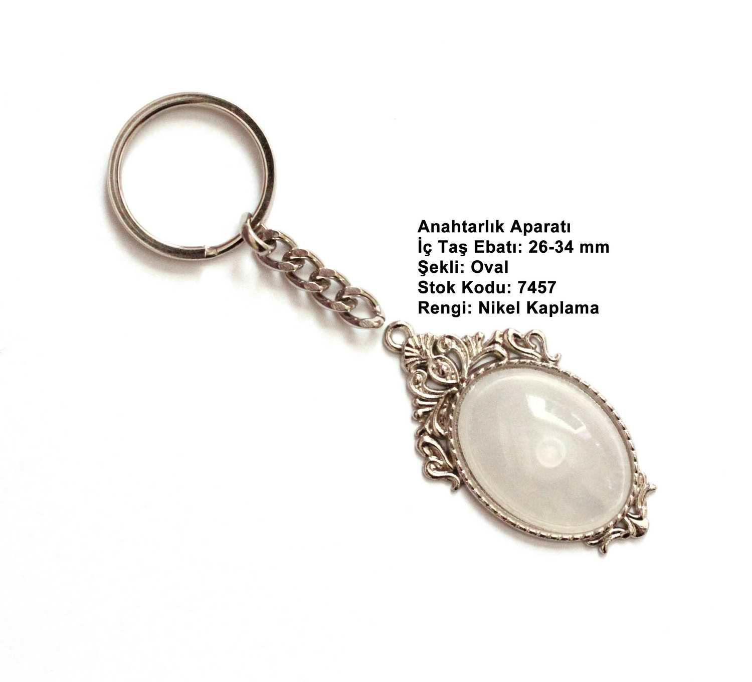 Metal Anahtarlık Aparatı Aksesuarı 7457 Nikel Kaplama