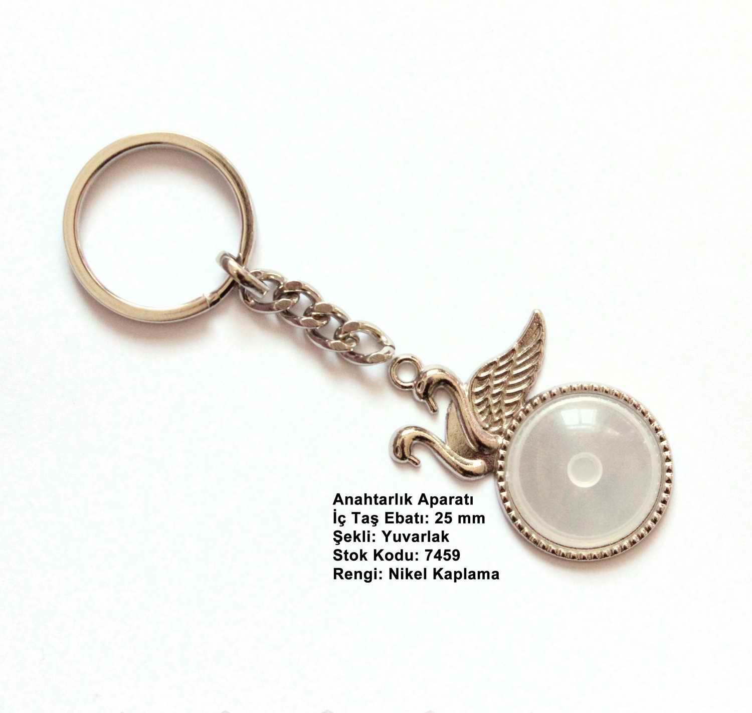 Metal Anahtarlık Aparatı Aksesuarı 7459 Nikel Kaplama