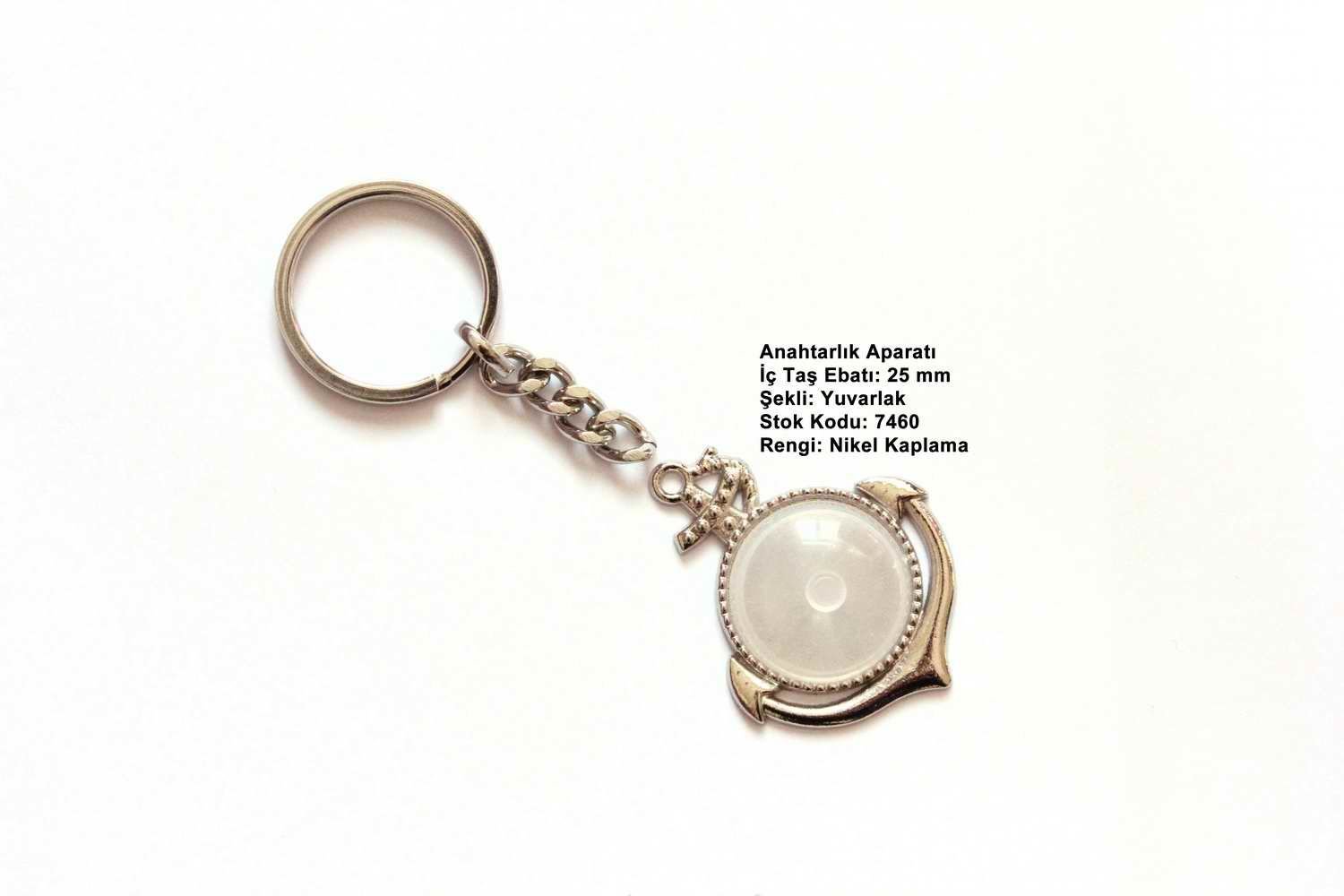 Metal Anahtarlık Aparatı Aksesuarı 7460 Nikel Kaplama