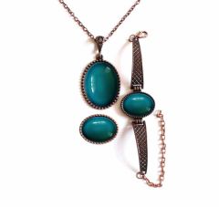 İlbay Çini Takı Kolye Bileklik Yüzük Seti 2414DS305