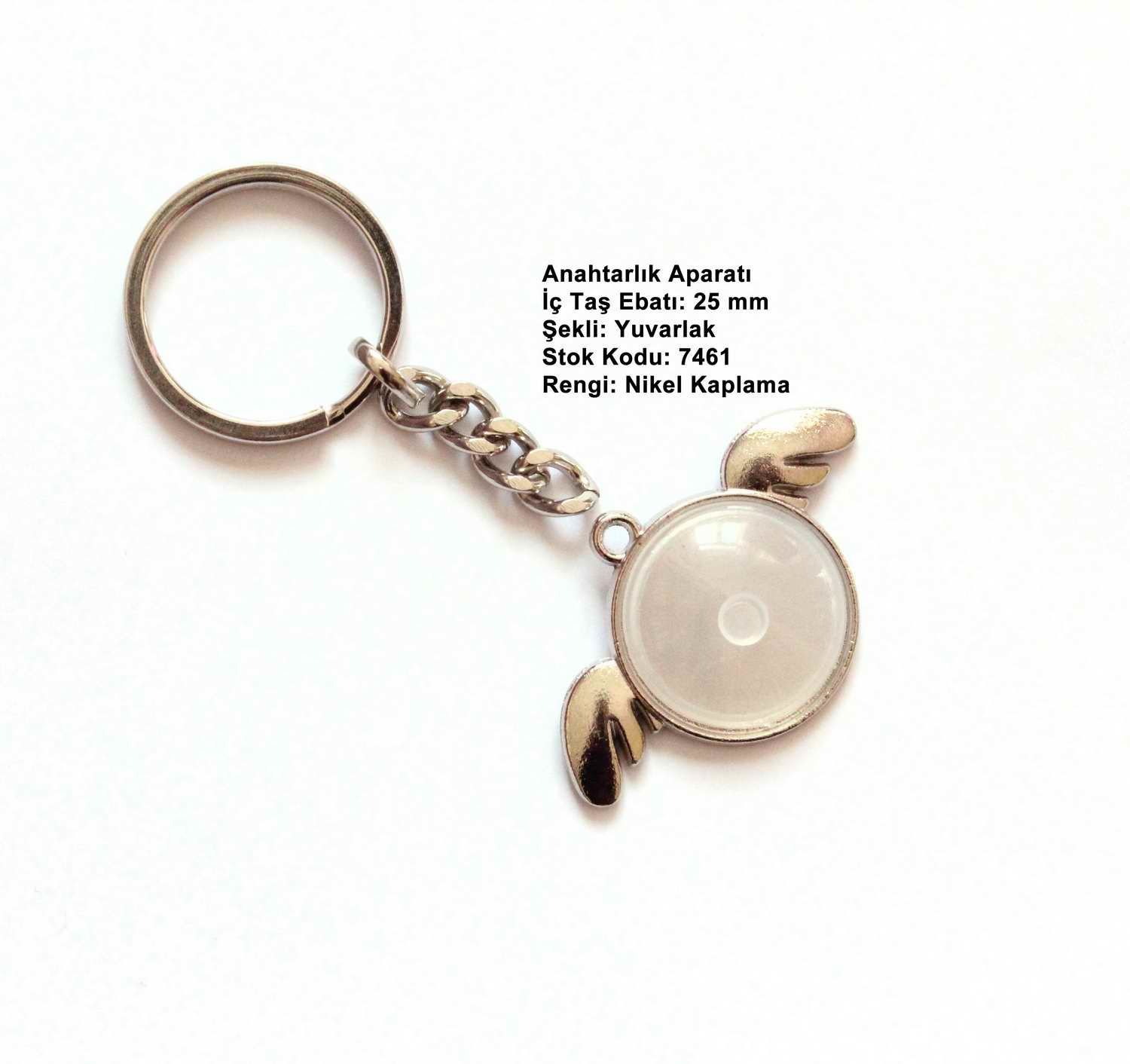 Metal Anahtarlık Aparatı Aksesuarı 7461 Nikel Kaplama