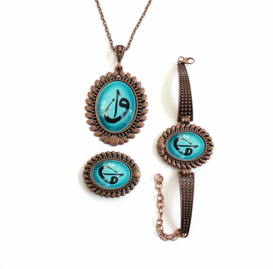 İlbay Çini Takı Kolye Bileklik Yüzük Seti 2417DS205