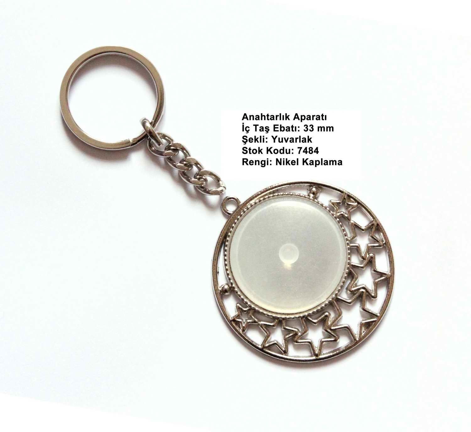 Metal Anahtarlık Aparatı Aksesuarı 7484 Nikel Kaplama