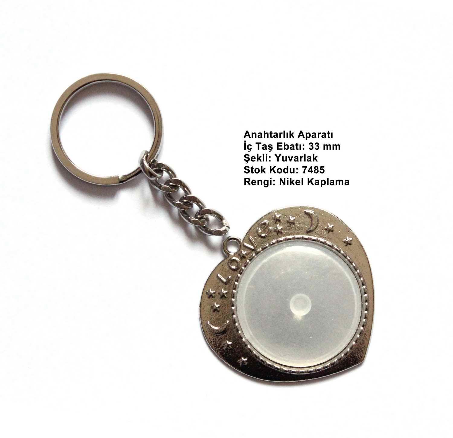 Metal Anahtarlık Aparatı Aksesuarı 7485 Nikel Kaplama