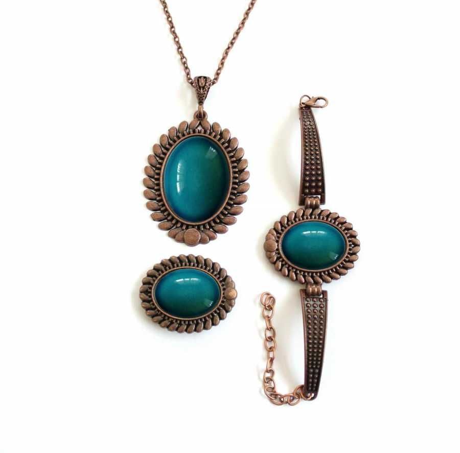 İlbay Çini Takı Kolye Bileklik Yüzük Seti 2417DS305