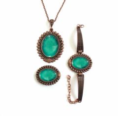 İlbay Çini Takı Kolye Bileklik Yüzük Seti 2417DS302