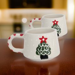 2 li Klasik Çam Ağacı Kupa Bardak Mug