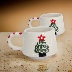 2 li Klasik Çam Ağacı Kupa Bardak Mug