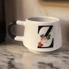 İlbay Seramik Harfli Klasik Kupa Bardak Mug - Z Harfi