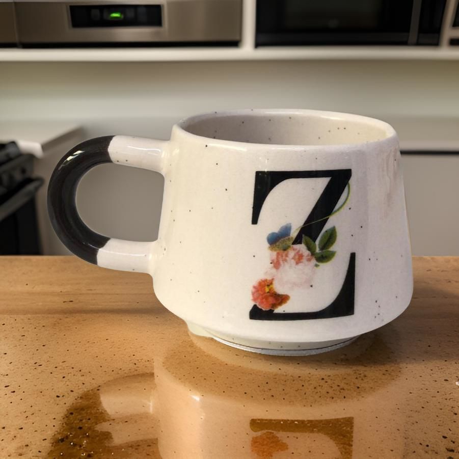 İlbay Seramik Harfli Klasik Kupa Bardak Mug - Z Harfi