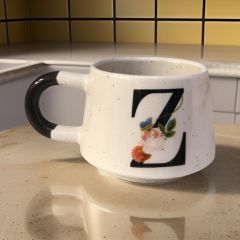 İlbay Seramik Harfli Klasik Kupa Bardak Mug - Z Harfi